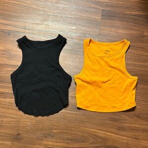 Wild Fable Black and Orange Tank Tops